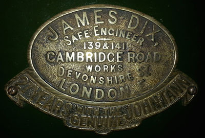 James Dix Brass Safe Plate